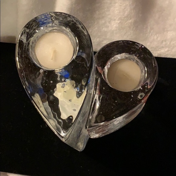 Heavy Lead Crystal “Sweetheart” Candle Set- Art - Picture 3 of 13